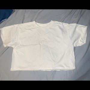 white cropped T-shirt